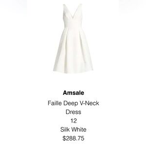 Saks fifth avenue Amsale Faille Deep V-neck Dress